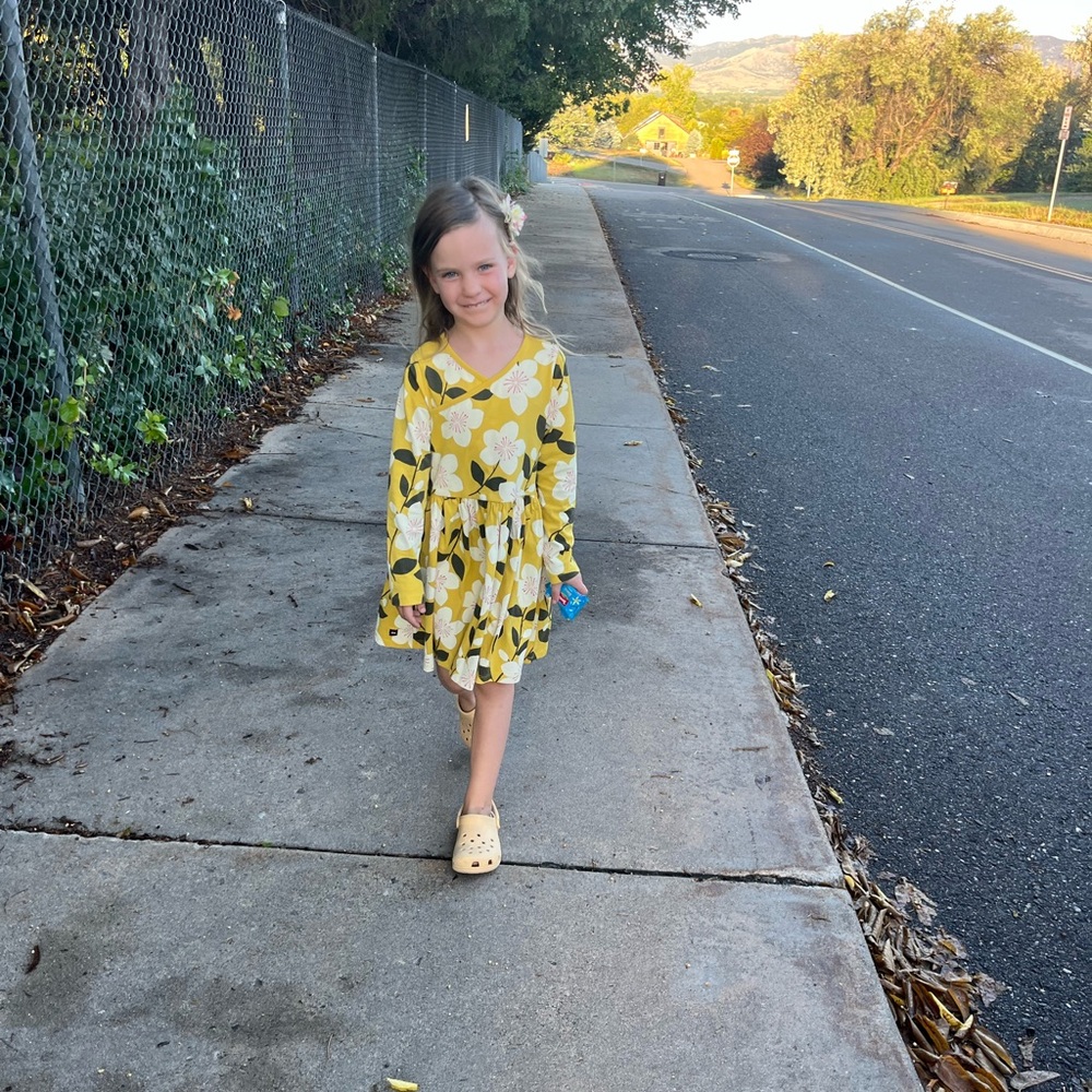 Tea Collection Yellow Floral Kids Dress